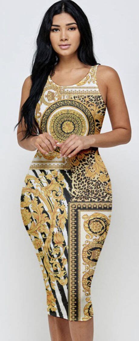 faux versace print dress